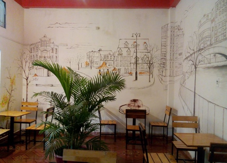 vẽ tranh tường quán ăn vặt