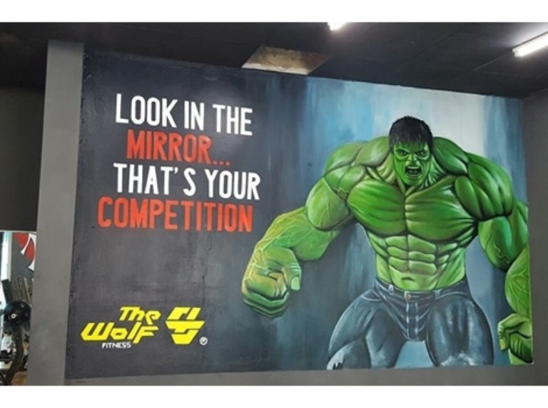 vẽ tranh tường phòng gym