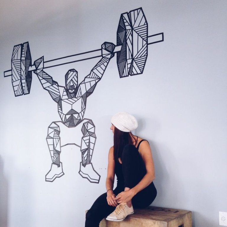 tranh tường đơn giản cho phòng gym