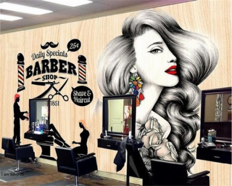 vẽ tranh tường barber