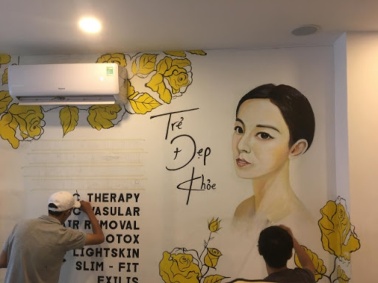 vẽ tranh tường spa