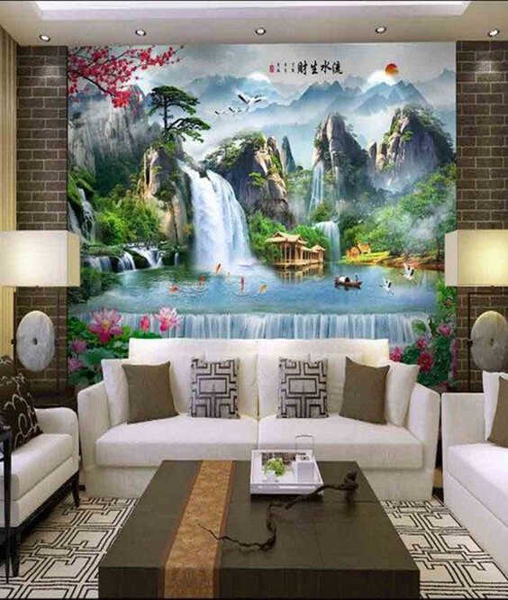 tranh vẽ tường 3d cho phòng khách