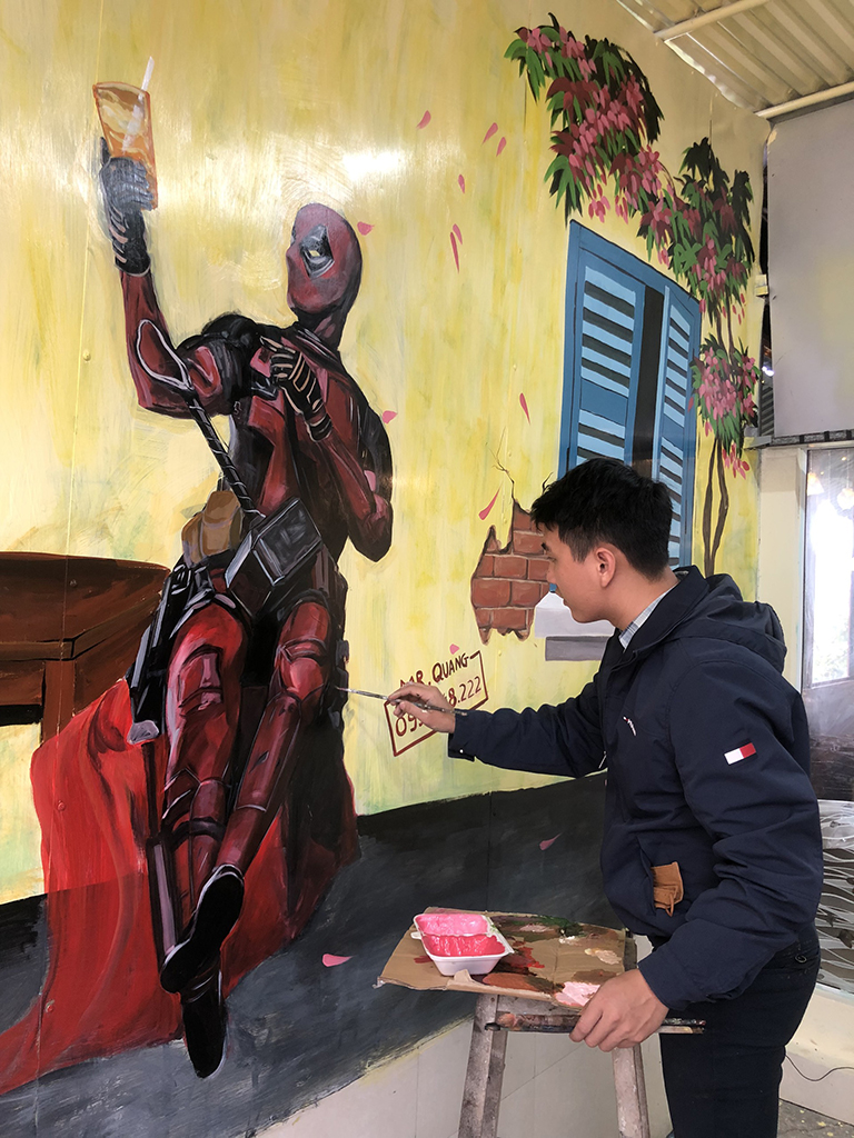 Tranh vẽ tường 3D hài hước 