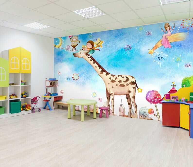 Tranh vẽ tường đẹp và dễ thương cho phòng ngủ bé gái