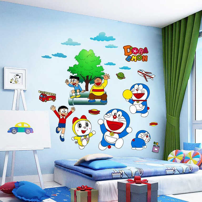 Tranh vẽ tường phòng bé trai Doreamon