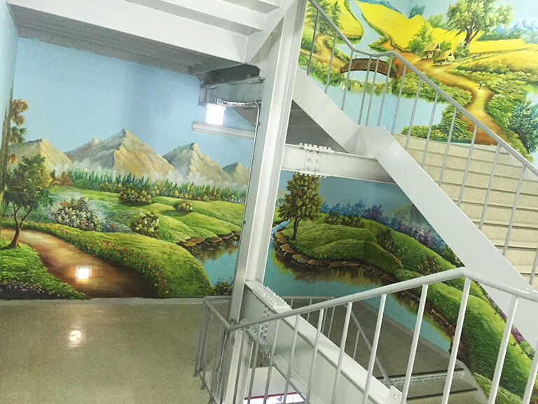 tranh vẽ tường cầu thang