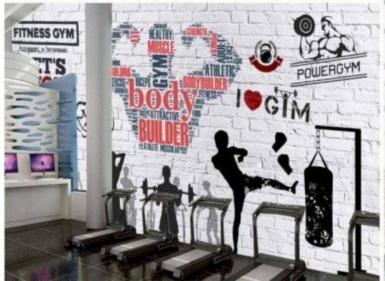 vẽ tranh tường phòng gym