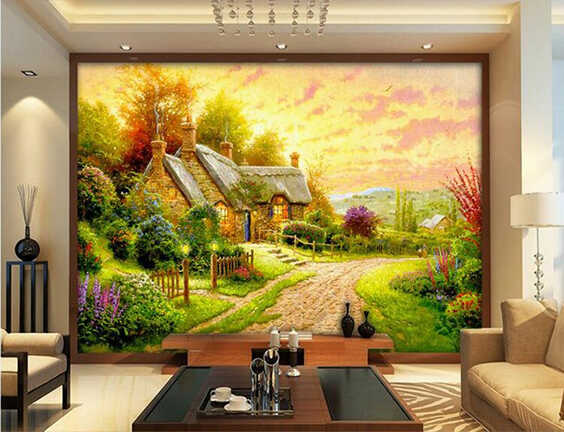 Tranh vẽ tường chủ đề thôn quê