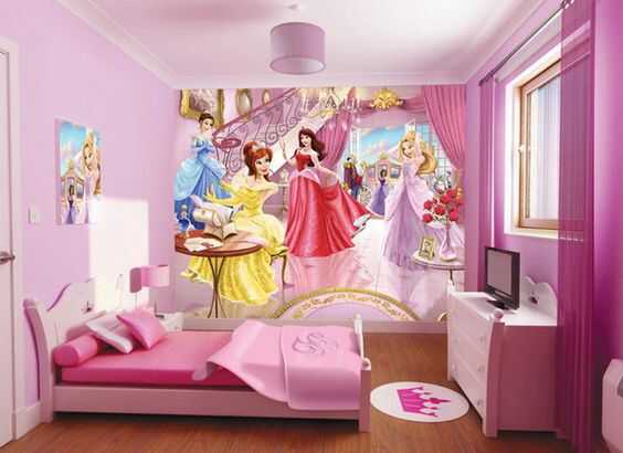 Mẫu 2: Tranh vẽ tường phòng ngủ cho bé gái