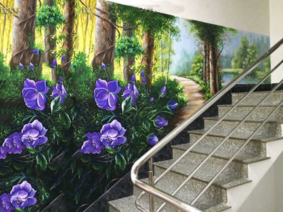 Tranh vẽ tường rừng rậm