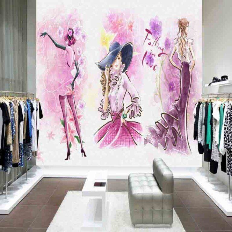 vẽ tranh tường shop quần áo