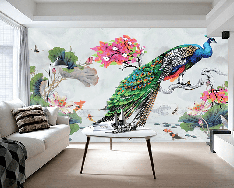 Tranh vẽ tường chủ đề con công