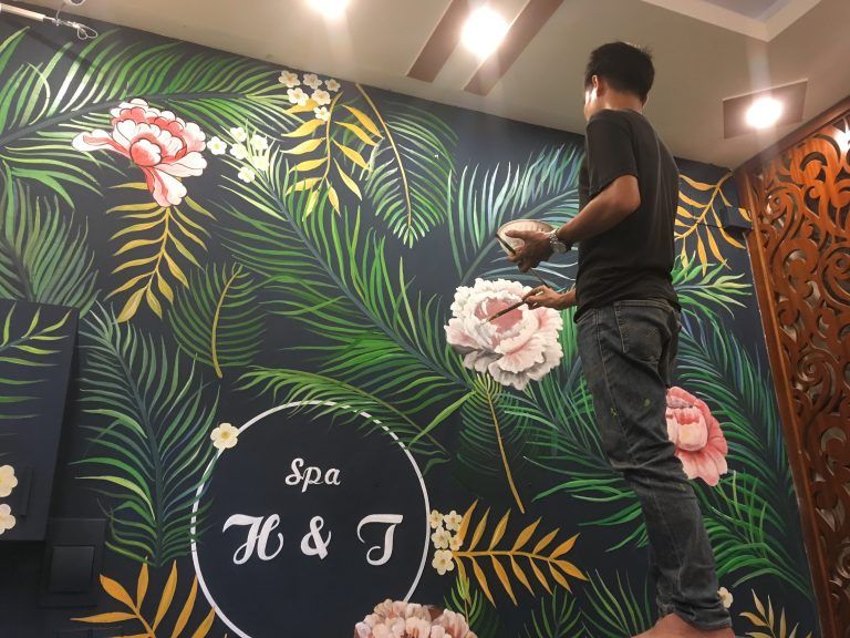vẽ tranh tường spa