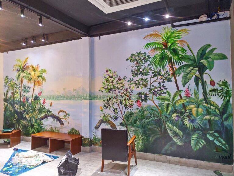 vẽ tranh tường quán cafe