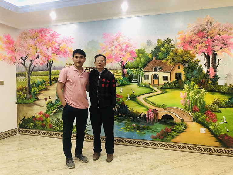 vẽ tranh tường phong cảnh thiên nhiên