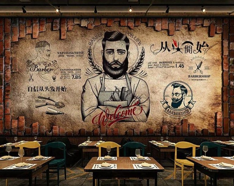 tranh vẽ tường 3D quán cafe