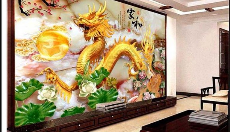 vẽ tranh tường 3D phòng khách