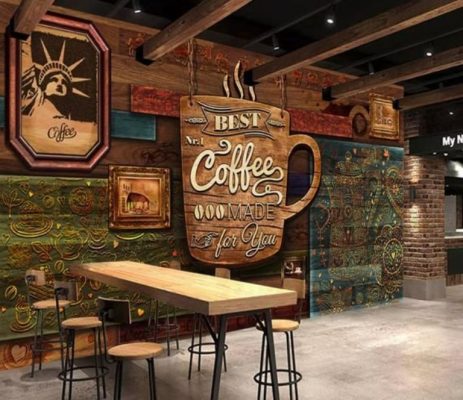tranh tường 3d cho quán cafe