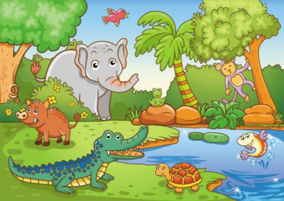 vẽ tranh tường mầm non đơn giản