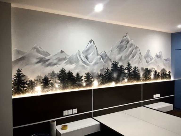 tranh tường tối giản