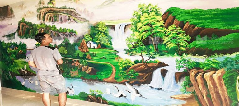 vẽ tranh tường 2D