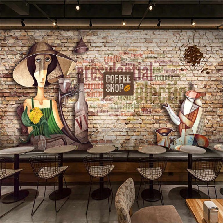 vẽ tranh tường 3d quán cafe