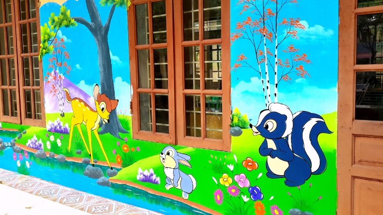 tranh tường mầm non 2D