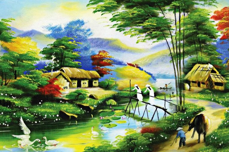 tranh phong cảnh đồng quê