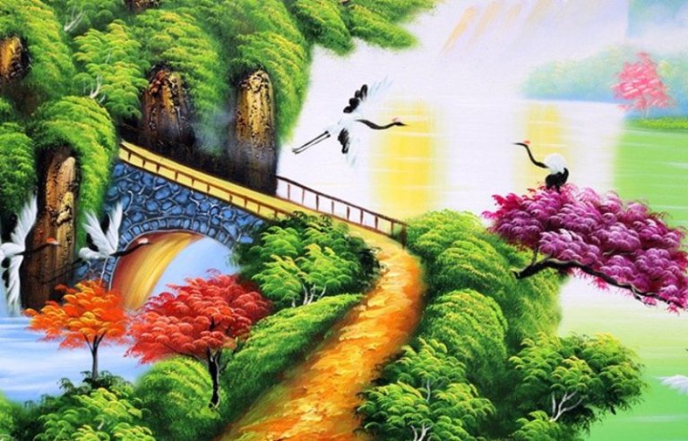 vẽ tranh tường phong thủy