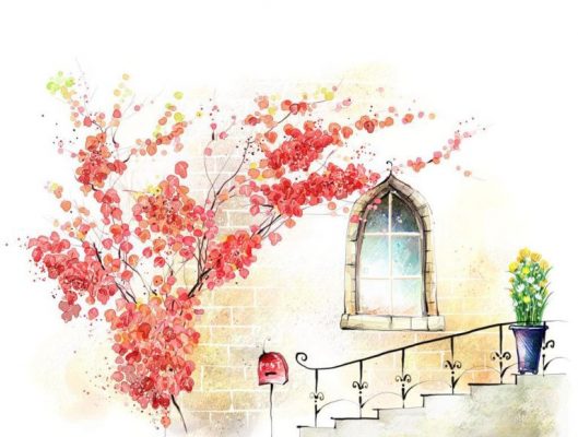 hình vẽ tranh tường đơn giản mà đẹp