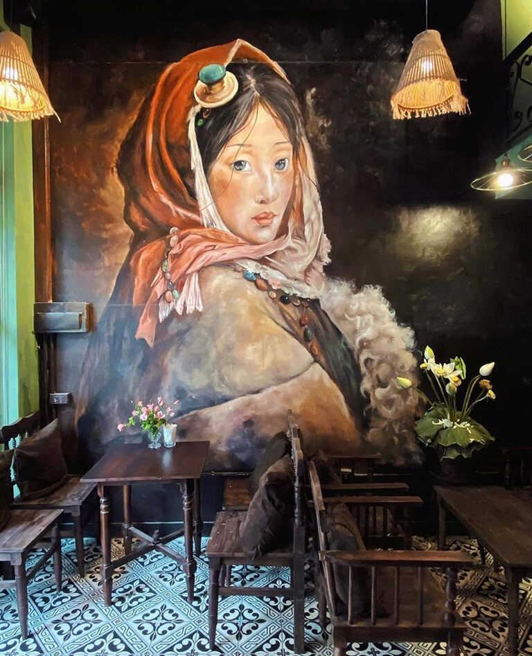 Vẽ tranh tường quán cafe trà sữa đẹp