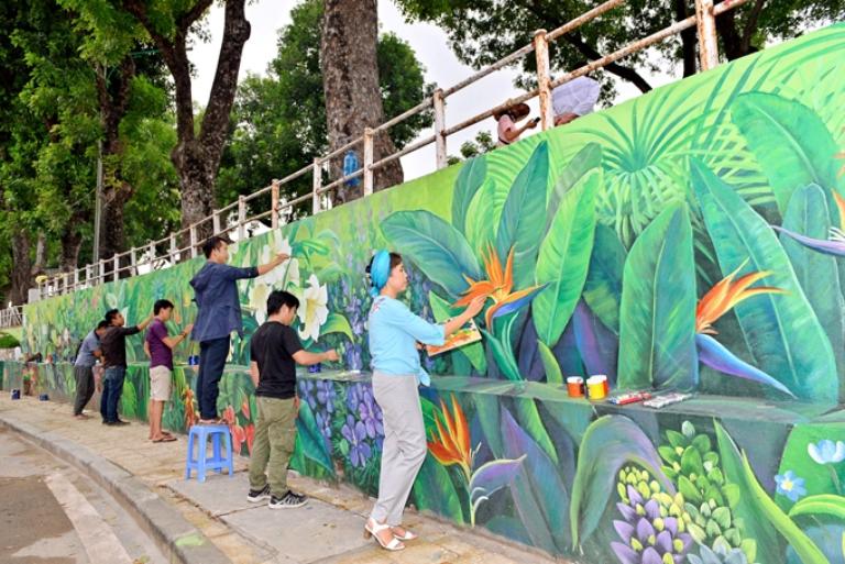 vẽ tranh tường thiên nhiên đường phố
