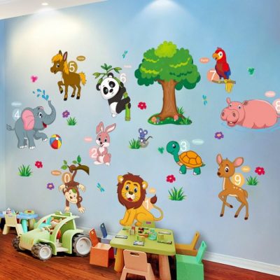 vẽ tranh tường động vật