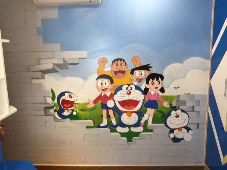tranh vẽ tường doremon