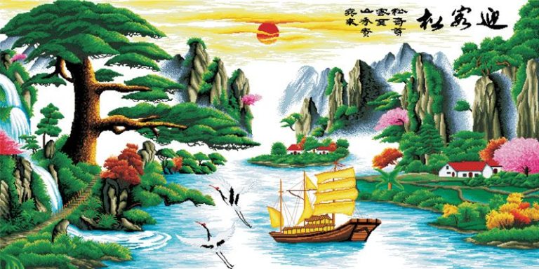 tranh vẽ tường thuận buồm xuôi gió