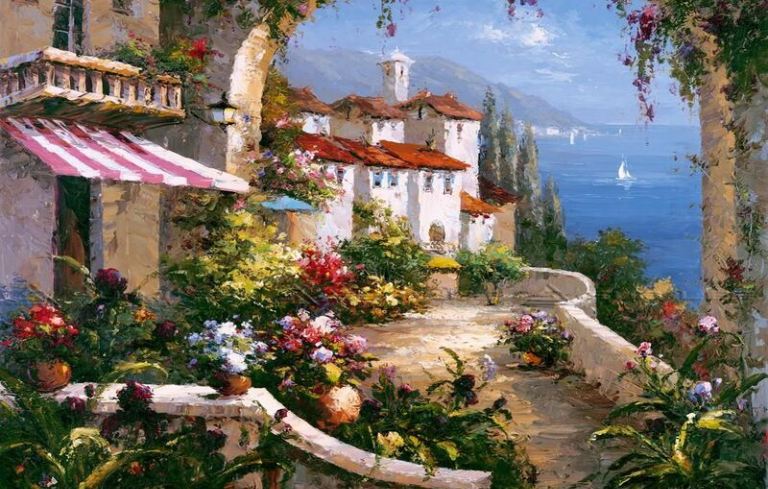 vẽ tranh tường đồng quê