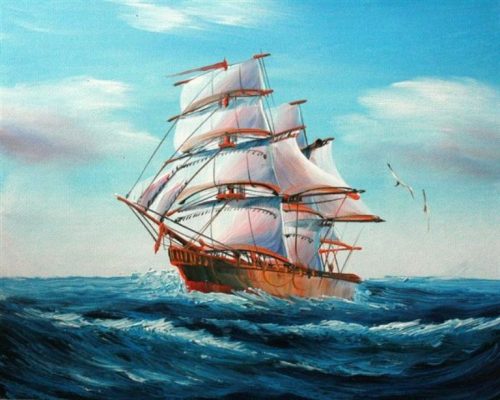 tranh vẽ tường thuận buồm xuôi gió