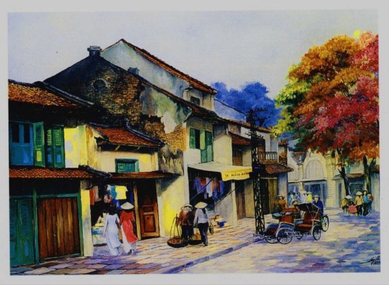tranh vẽ tường phố cổ