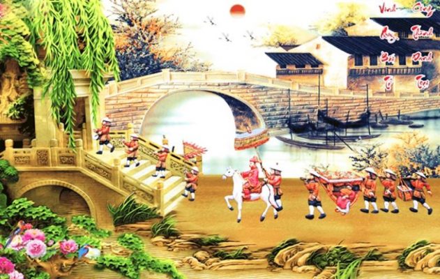 tranh vẽ tường vinh quy bái tổ