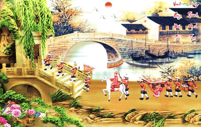 tranh vẽ tường vinh quy bái tổ