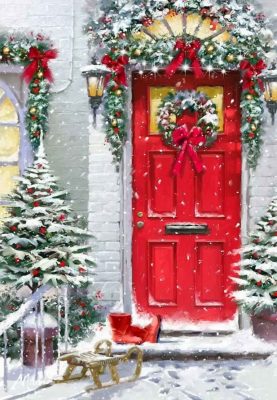 vẽ tranh kính trang trí Noel